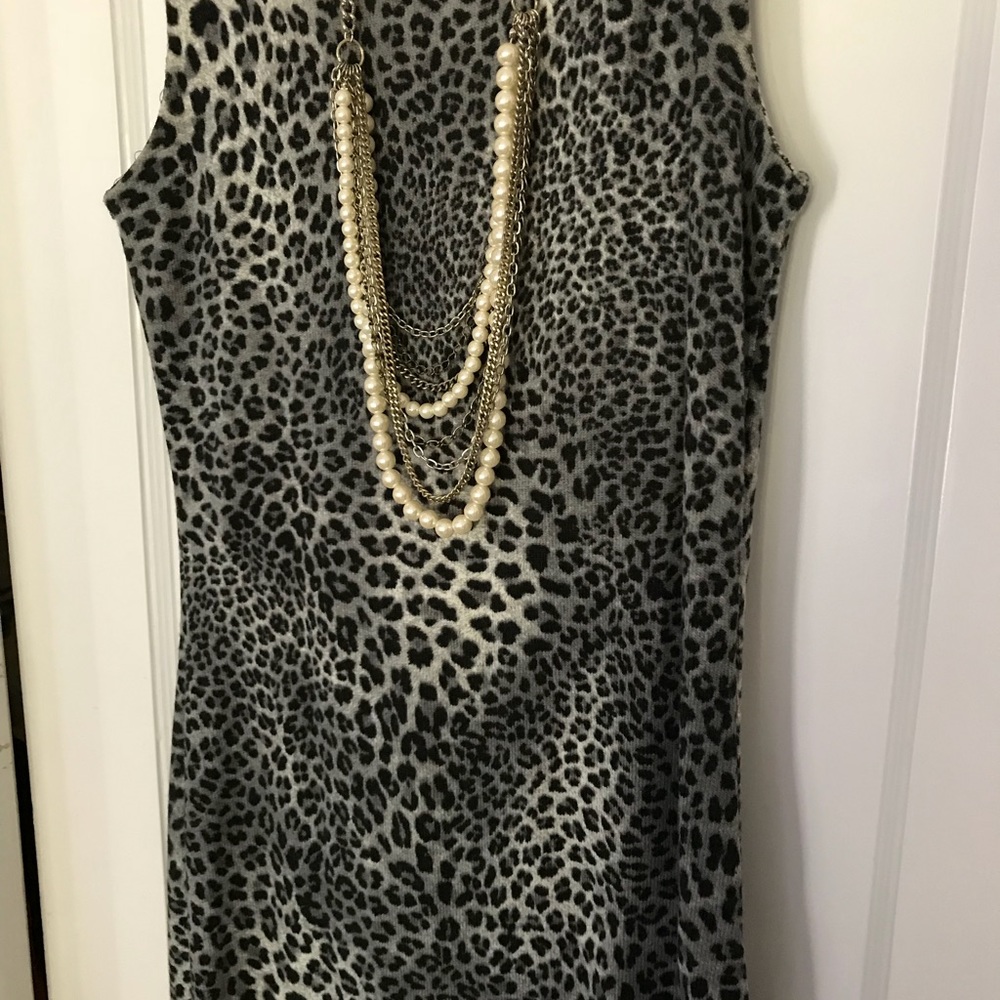 Zara animal print body contouring knit dress